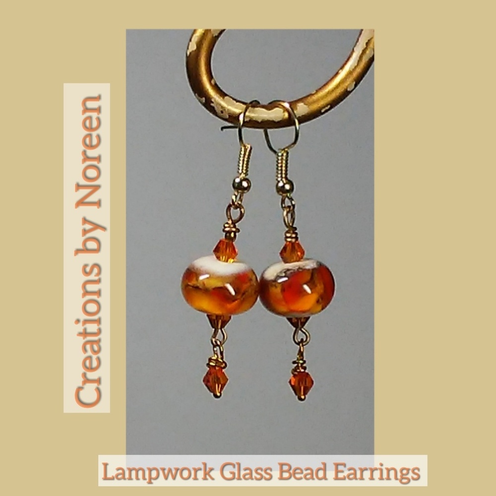 Artisan Designed Lampwork Glass Bead Earrings OOAK